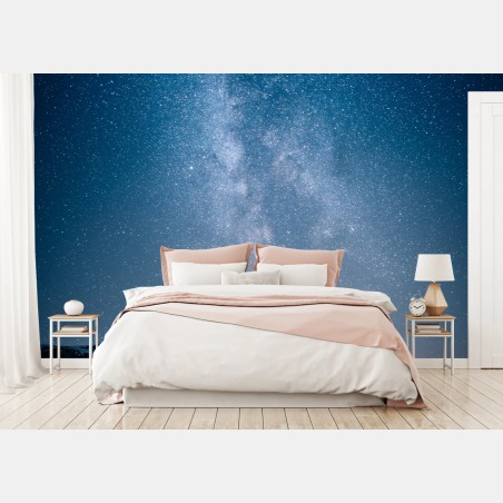Wall mural milky way over mirrored mountains • Wallissimo®