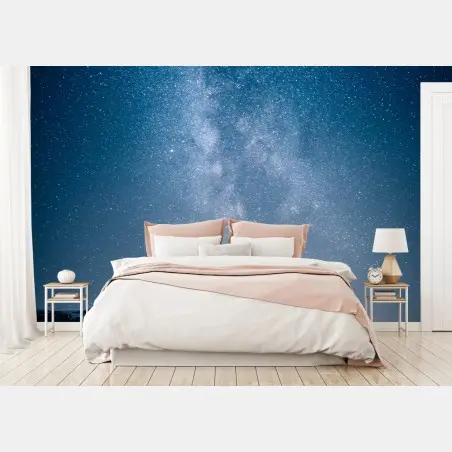 Wall mural milky way over mirrored mountains • Wallissimo®