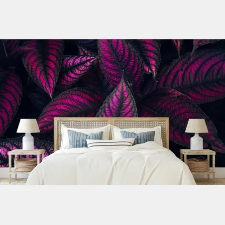 Wall mural vivid purple foliage pattern • Wallissimo®
