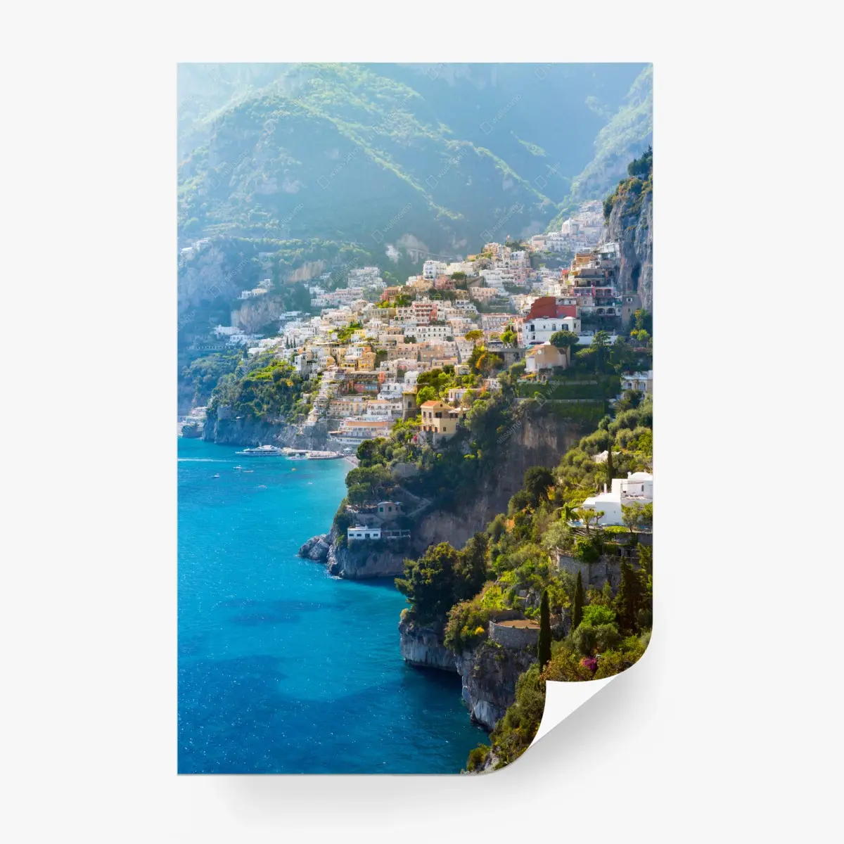 Wall mural Positano coastal cliff panorama • Wallissimo®