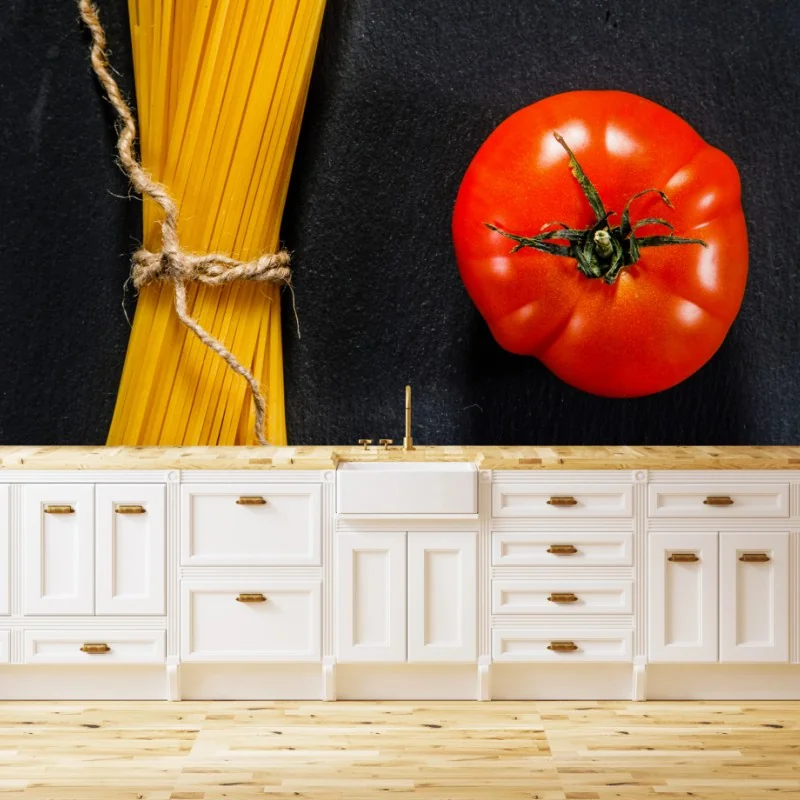 Wall mural classic spaghetti and tomato composition