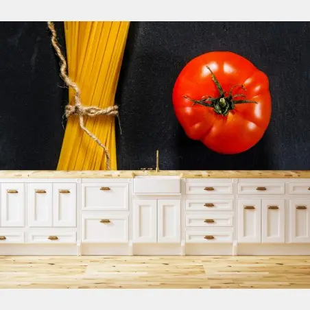 Wall mural classic spaghetti and tomato composition • Wallissimo®