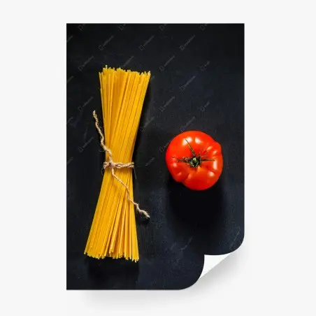 Wall mural classic spaghetti and tomato composition • Wallissimo®