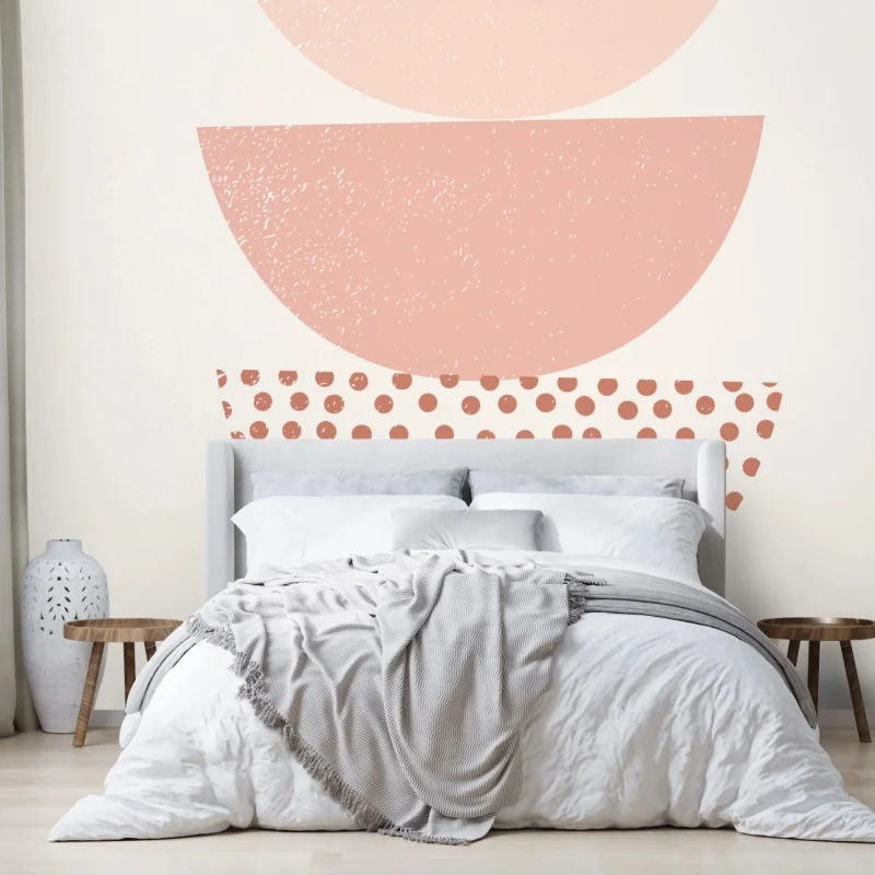 Wall mural stacked pastel semicircles