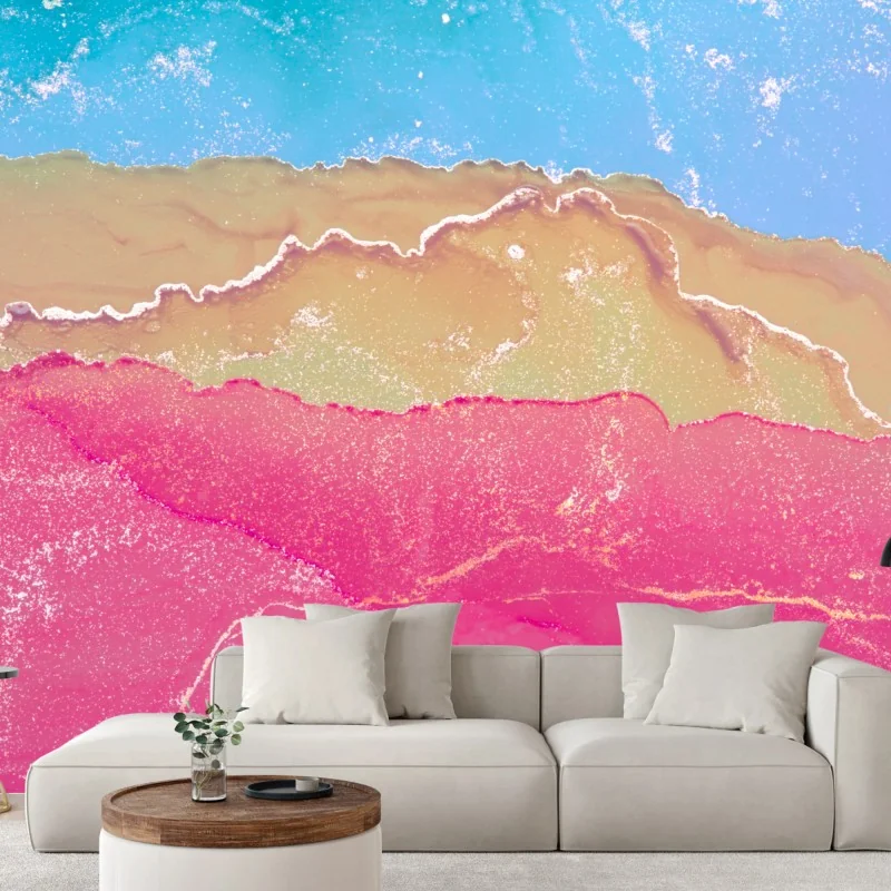 Wall mural pastel marble waves