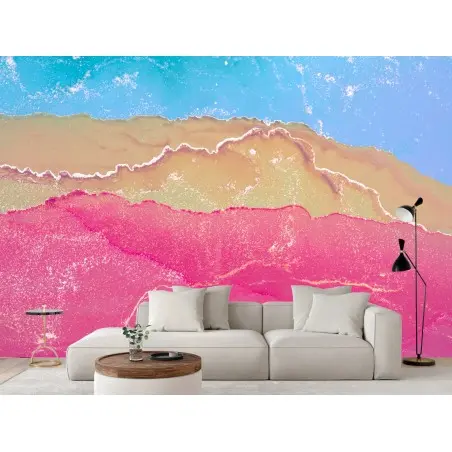 Wall mural pastel marble waves • Wallissimo®
