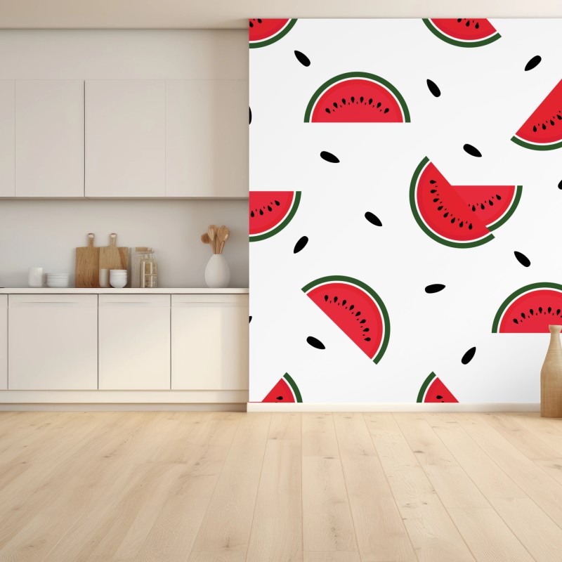 Wall mural playful watermelon pattern
