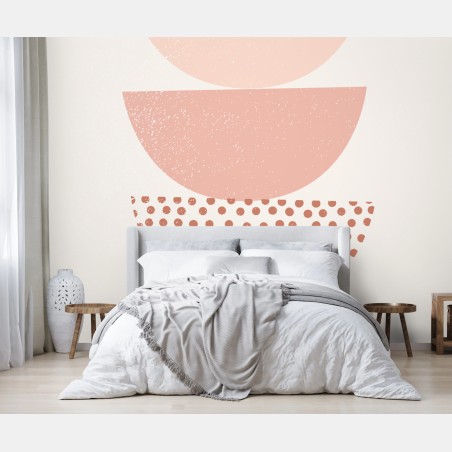 Wall mural stacked pastel semicircles • Wallissimo®