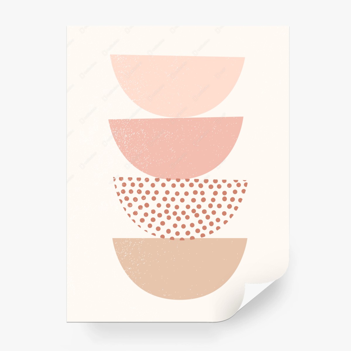 Wall mural stacked pastel semicircles • Wallissimo®
