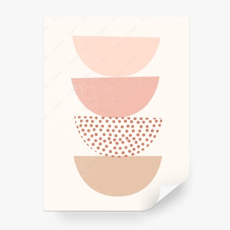 Wall mural stacked pastel semicircles • Wallissimo®