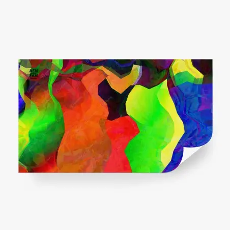 Wall mural vibrant geometric abstract composition • Wallissimo®