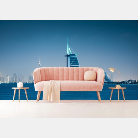 Wall mural Dubai skyline at dusk • Wallissimo®