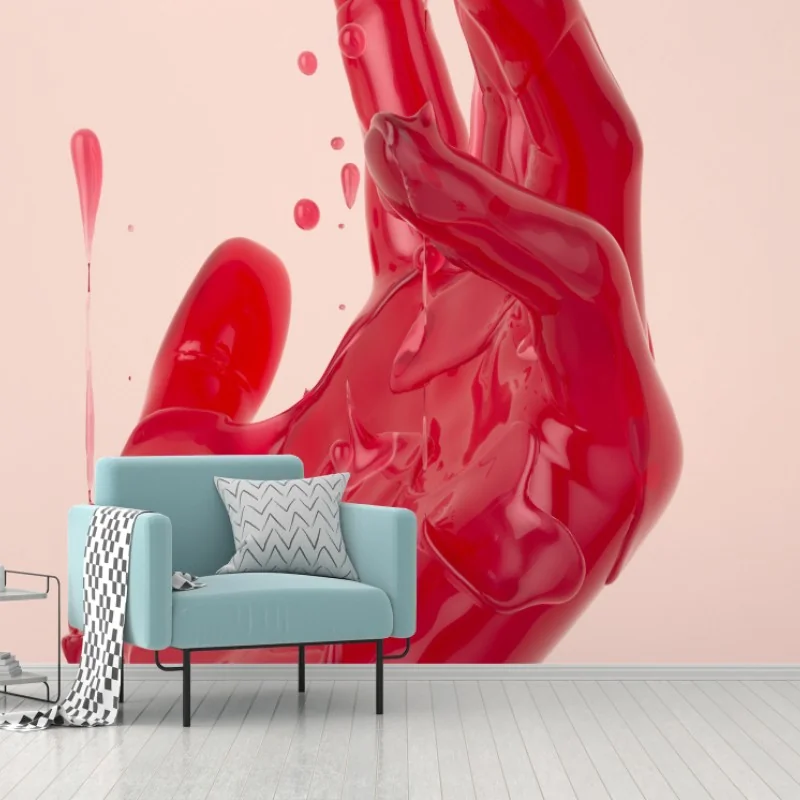 Wall mural melting red hand abstract artwork