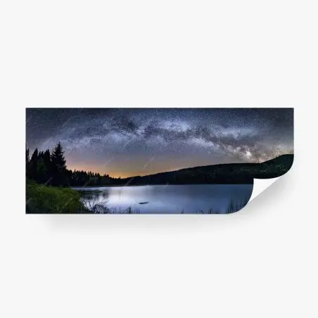 Wall mural milky way over tranquil lake • Wallissimo®