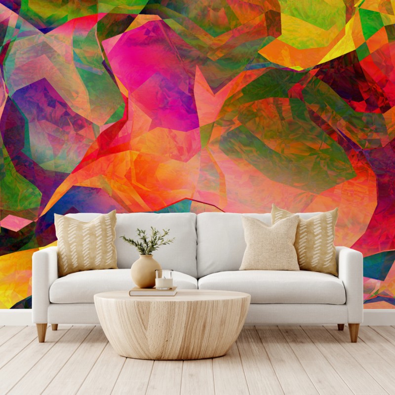 Wall mural vibrant geometric abstract composition