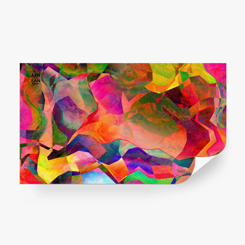 Wall mural vibrant geometric abstract composition