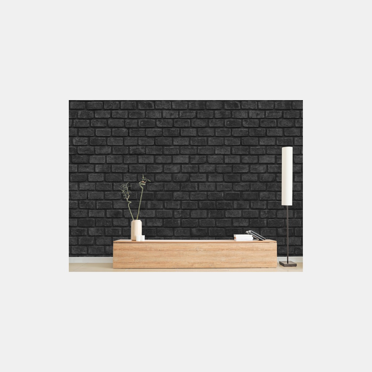Wall mural dark brick wall panorama • Wallissimo®