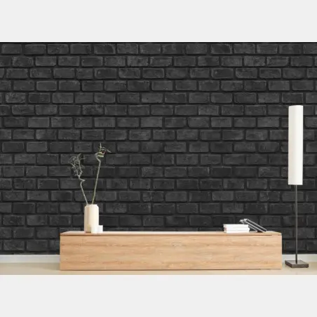 Wall mural dark brick wall panorama • Wallissimo®