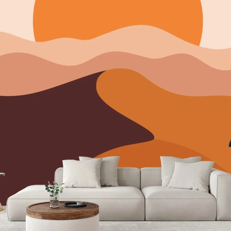 Wall mural desert sunset abstract art