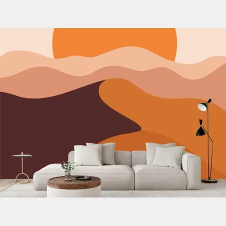 Wall mural desert sunset abstract art • Wallissimo®