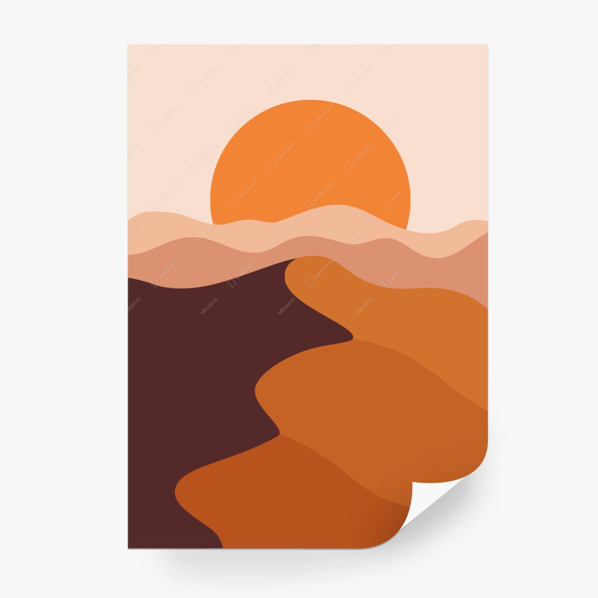 Wall mural desert sunset abstract art • Wallissimo®