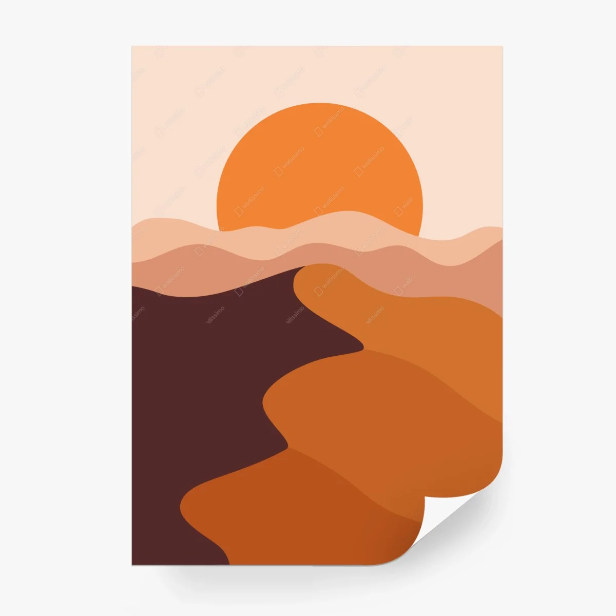 Wall mural desert sunset abstract art • Wallissimo® Wall mural desert sunset abstract art • Wallissimo®