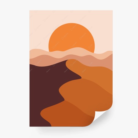 Wall mural desert sunset abstract art • Wallissimo®