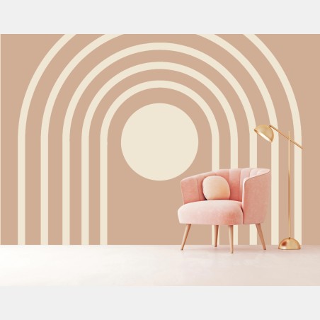 Wall mural soft beige arch geometric design • Wallissimo®