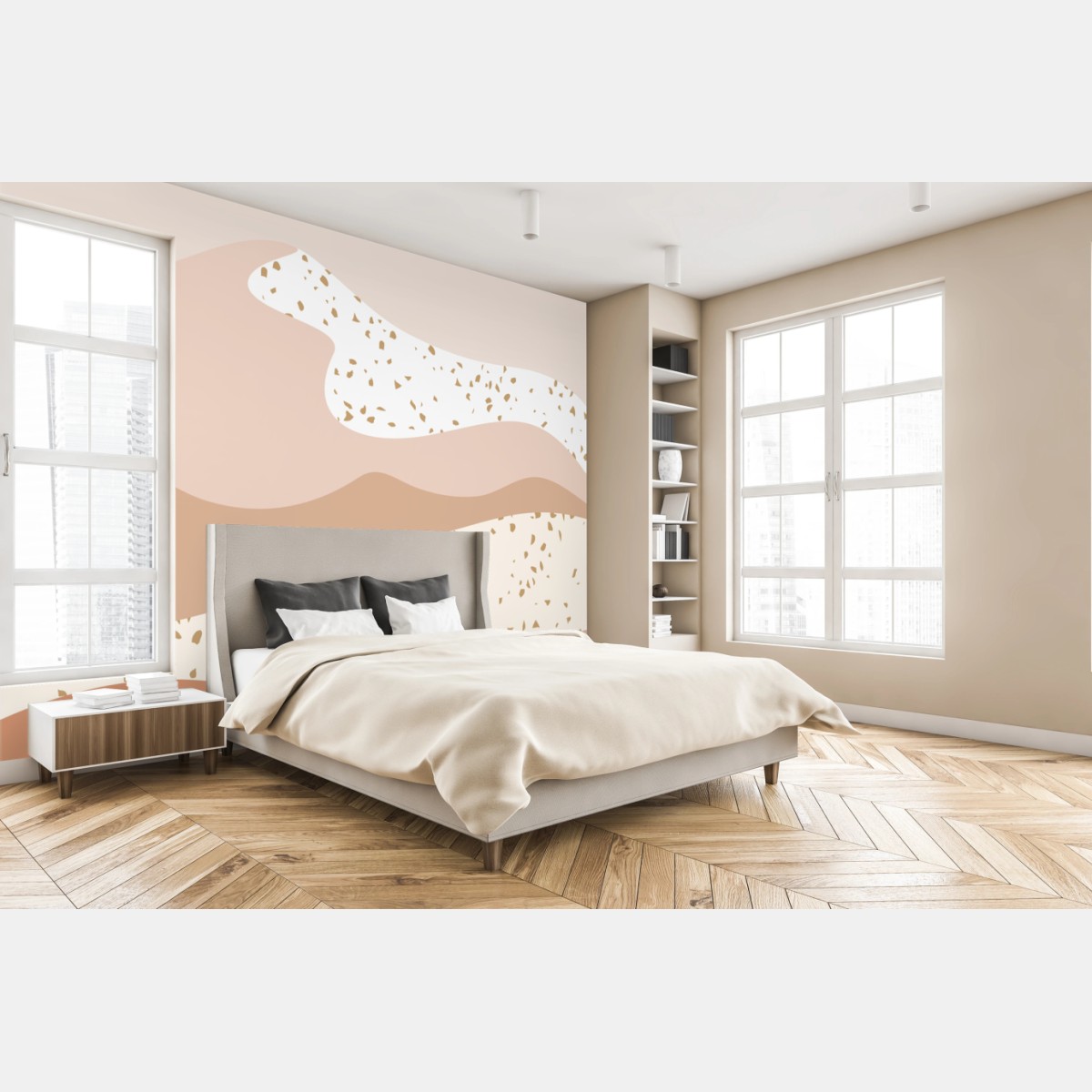 Wall mural soft pastel desert landscape • Wallissimo®