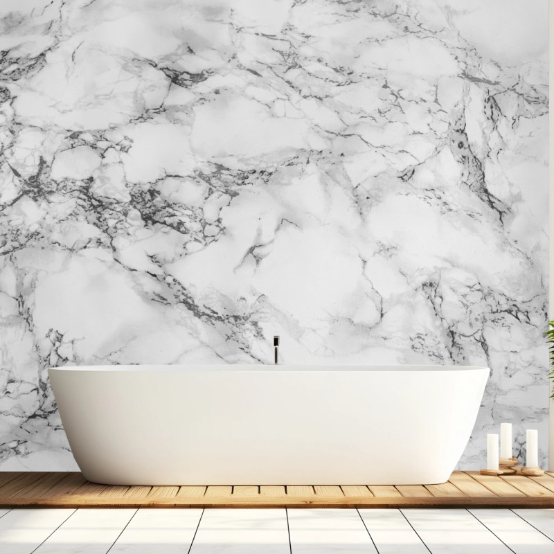 Wall mural white marble pattern art