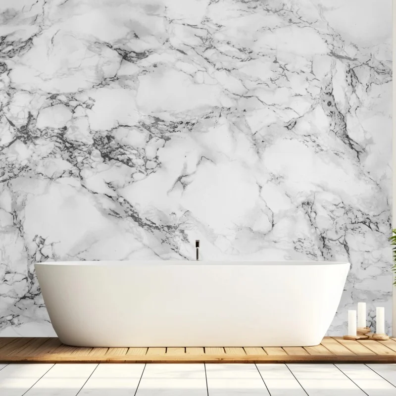 Wall mural white marble pattern art