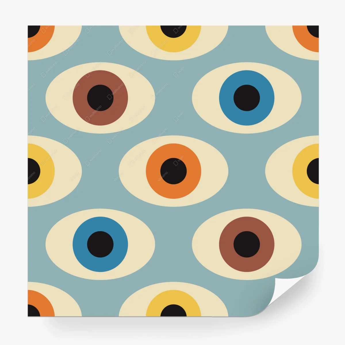 Wall mural mid-century eye pattern • Wallissimo®