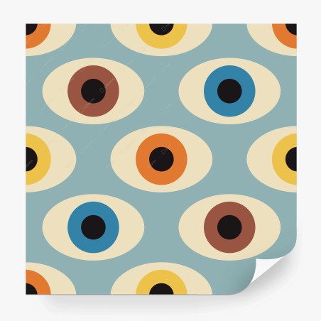 Wall mural mid-century eye pattern • Wallissimo®
