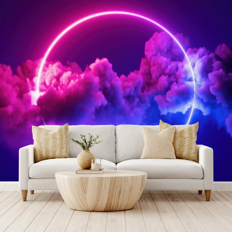 Wall mural neon cloud ring