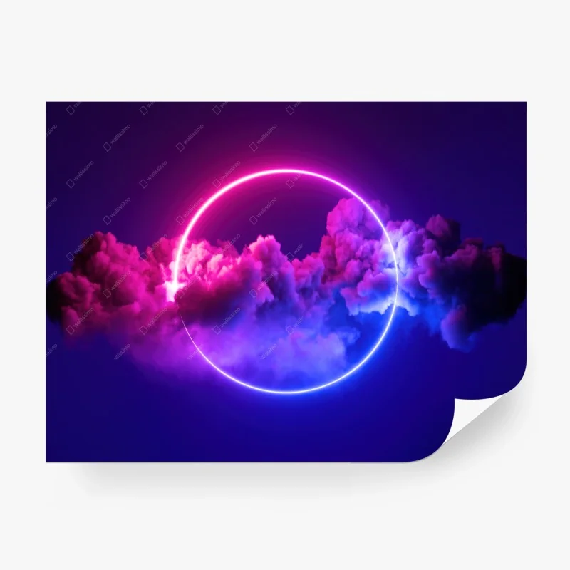 Wall mural neon cloud ring