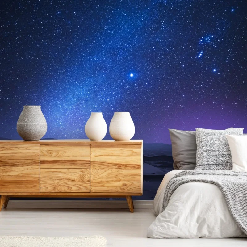 Wall mural starry desert night sky