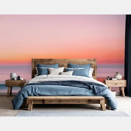 Wall mural soft pastel seascape at sunset • Wallissimo®