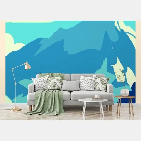 Wall mural Alaska retro mountain poster • Wallissimo®