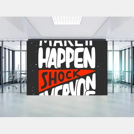 Wall mural make it happen motivational lettering • Wallissimo®
