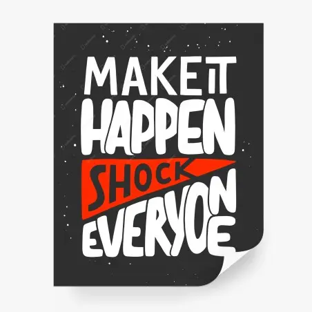 Wall mural make it happen motivational lettering • Wallissimo®
