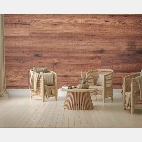 Wall mural warm brown wood texture backdrop • Wallissimo®