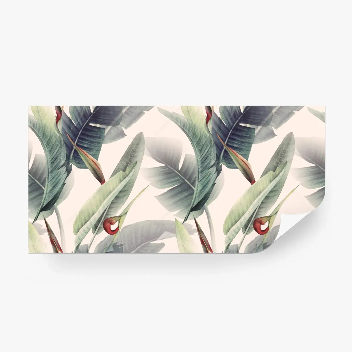 Wall mural tropical watercolor banana leaf pattern • Wallissimo® Wall mural tropical watercolor banana leaf pattern • Wallissimo®