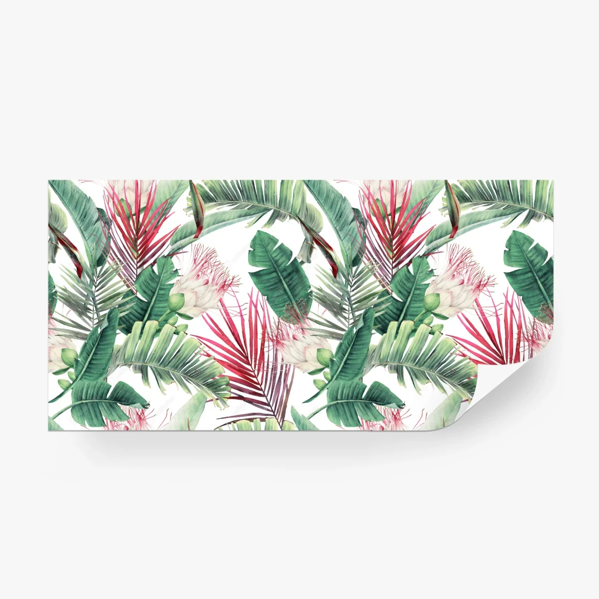 Wall mural tropical watercolor floral pattern • Wallissimo® Wall mural tropical watercolor floral pattern • Wallissimo®