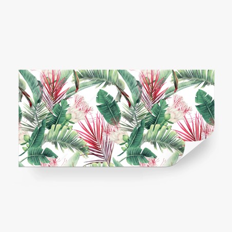 Wall mural tropical watercolor floral pattern • Wallissimo®