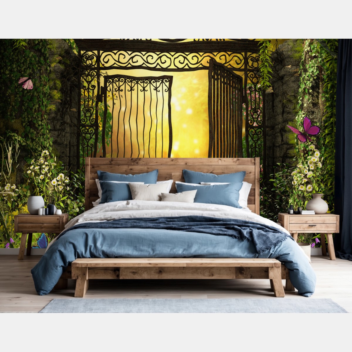 Wall mural enchanted garden gate • Wallissimo®