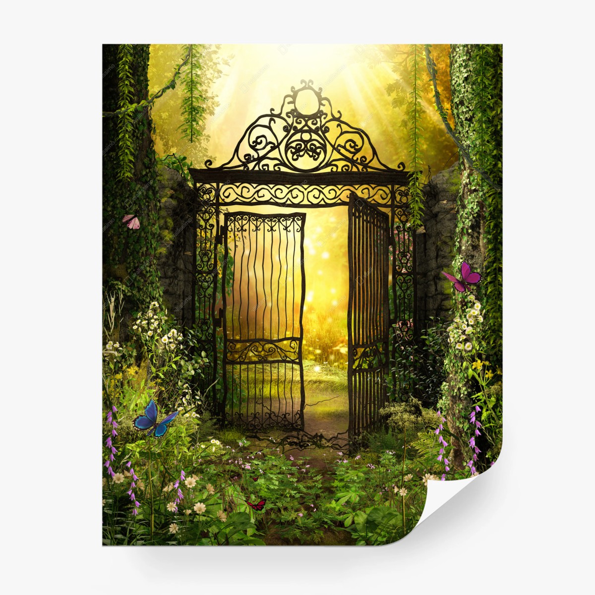 Wall mural enchanted garden gate • Wallissimo®