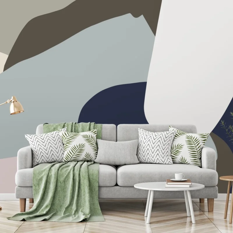 Wall mural soft neutral abstract composition