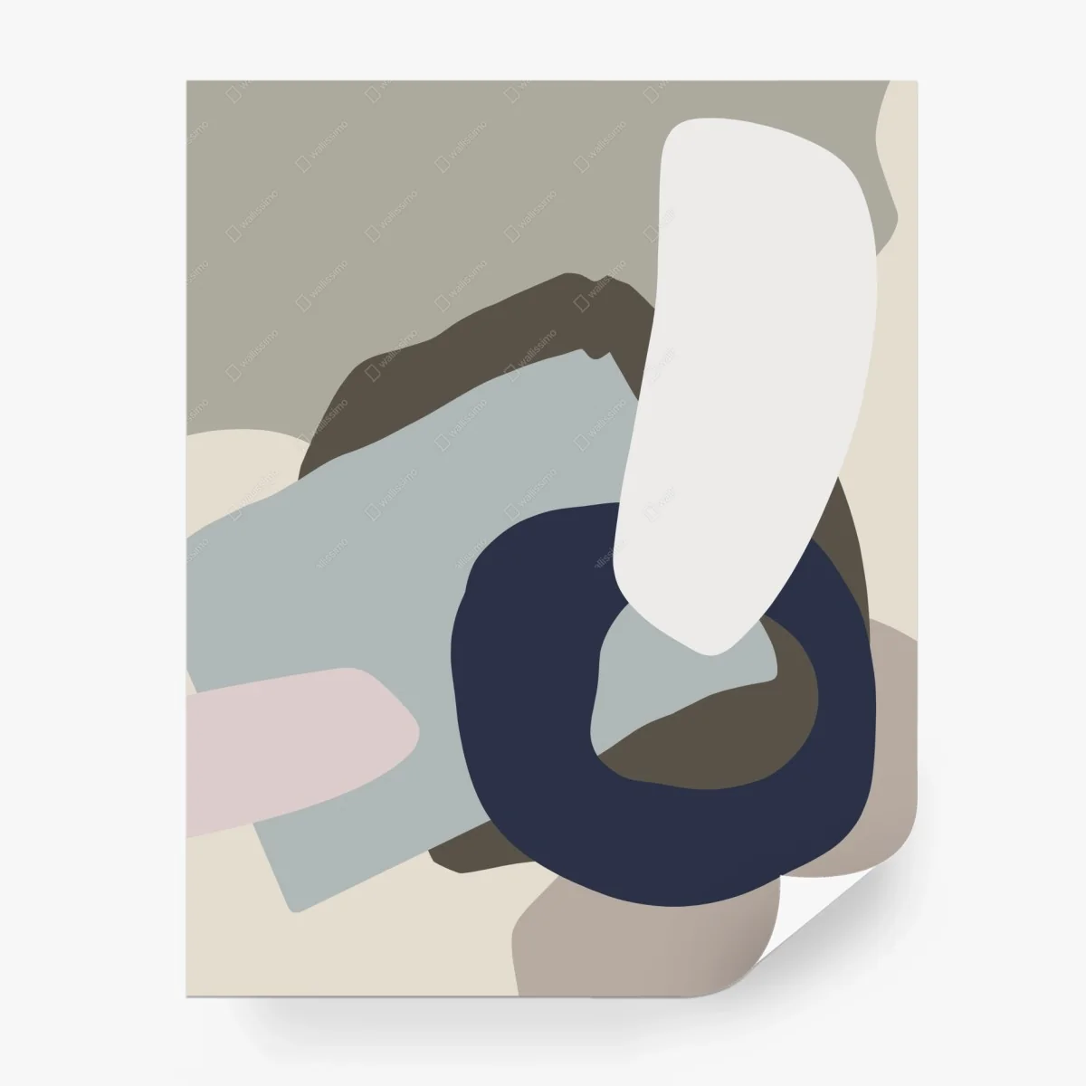 Wall mural soft neutral abstract composition • Wallissimo®