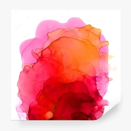 Wall mural vibrant red and pink ink abstract • Wallissimo®