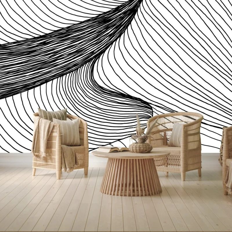 Wall mural abstract dune line composition • Wallissimo®